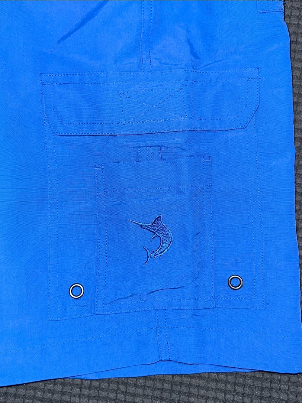 Reel Legends Blue Fishing Shorts Mens XL Cargo Hybrid Beach Shorts - Picture 4 of 8